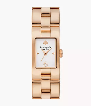 kate spade new york brookville three-hand rose gold-tone stainless steel watch