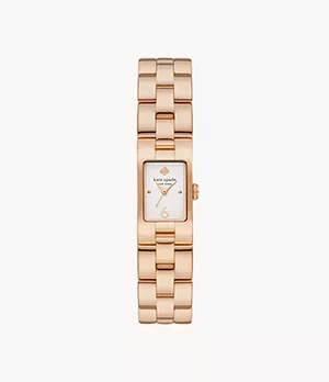 kate spade new york brookville three-hand rose gold-tone stainless steel watch