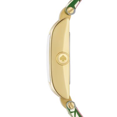 kate spade new york brookville three-hand green palm leaf leather watch -  KSW1749 - Watch Station