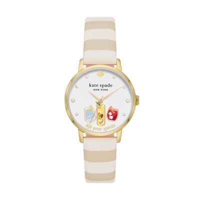 kate spade new york metro three hand vachetta leather winking eye watch KSW9025 Watch Station