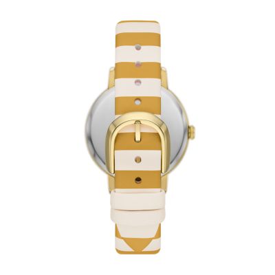 kate spade new york metro solar-powered two-tone leather watch and