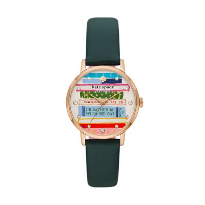 Kate Spade New York Women's Metro Three-Hand Green Leather Watch - Green