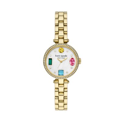 kate spade new york holland three-hand gold-tone stainless steel watch