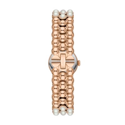 kate spade new york monroe pearl three-hand rose gold-tone