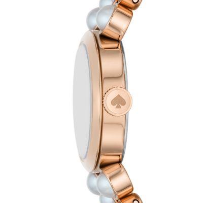 kate spade new york monroe pearl three-hand rose gold-tone