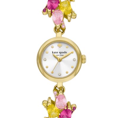 kate spade new york monroe three-hand gold-tone stainless steel and brass watch