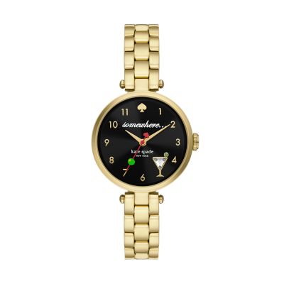 Kate Spade New York Women's Holland Three-Hand Gold-Tone Stainless Steel Watch - Gold