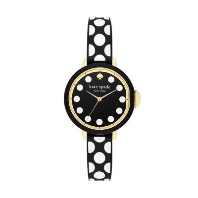 kate spade new york park row three-hand dot silicone watch