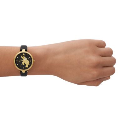 kate spade new york holland black leather watch - KSW1813 - Watch