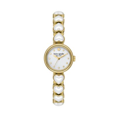 kate spade new york monroe heart pearl bracelet watch - KSW1815