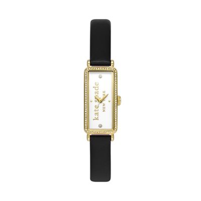 Kate Spade New York Women's Rosedale Black Leather Watch - Black