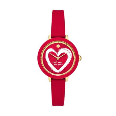 Kate Spade New York Women's Park Row Red Silicone Watch - Red