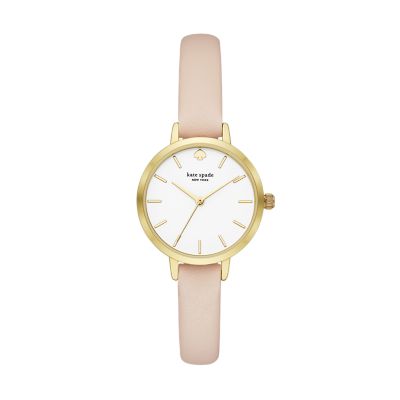 kate spade new york metro three hand blush leather watch KSW9003 Watch Station