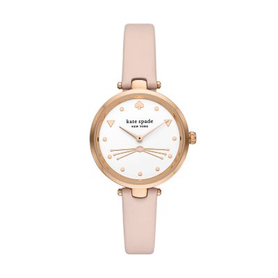 Kate Spade New York Holland Blush Leather Cat Watch