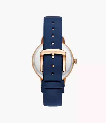 Kate Spade New York Metro Three-Hand Navy Leather Cocktail Watch - KSW9051  - Watch Station