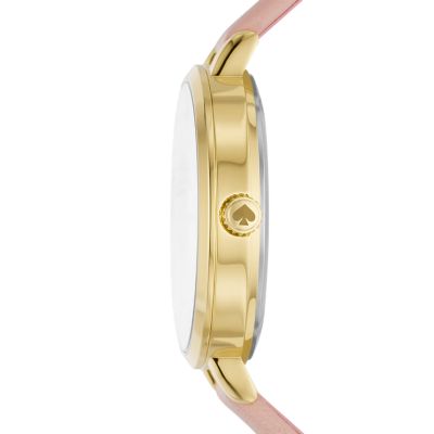 kate spade new york metro three hand blush leather watch and strap