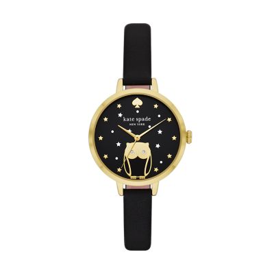 Kate spade hotsell black leather watch