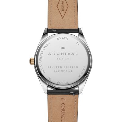 The Hologram Watch Archival Series Black Leather Watch LE1054