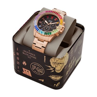 Rose gold watch mens on sale fossil