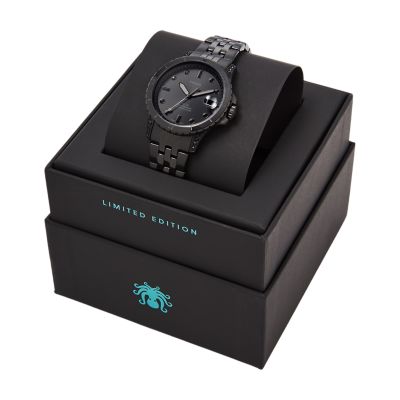 Limited Edition FB-01 Three-Hand Black Stainless Steel Watch - Fossil