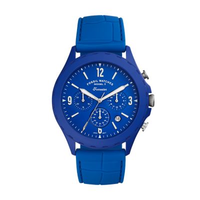 Fossil watch blue online face diamond