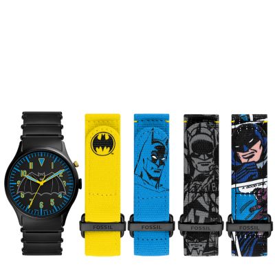Limited Edition Batman Heritage Led Black Stainless Steel Watch Set -  LE1129SET - Fossil