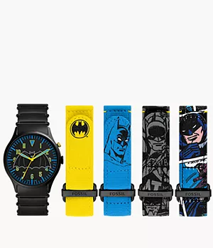 Limited Edition Batman™ Legacy Three-Hand Black Stainless Steel Watch Set