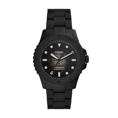 Fossil mens black watch hot sale