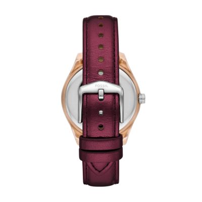 Burgundy fossil watch hot sale