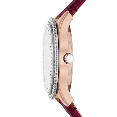 Fossil maroon 2024 watch