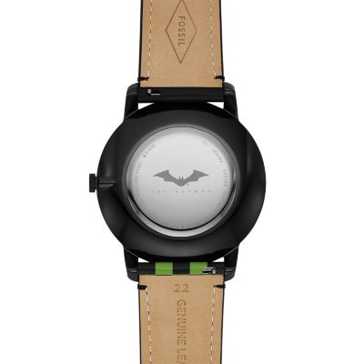 THE BATMAN™ X FOSSIL 限定版 RIDDLER 三針 ブラックレザーウォッチ