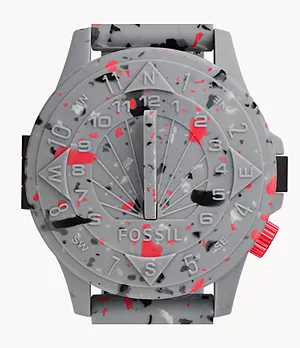 Orologio automatico STAPLE x Fossil in edizione limitata con cinturino in silicone grigio tortora