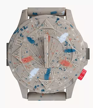 Orologio automatico STAPLE x Fossil in edizione limitata con cinturino in silicone color pietra arenaria