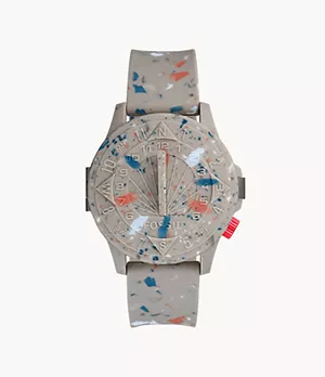 Uhr Nate Limited Edition Staple X Fossil Sonnenuhr Silikon sandsteinfarben