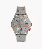 Uhr Limited Edition STAPLE x Fossil Automatikwerk Silikon sandsteinfarben
