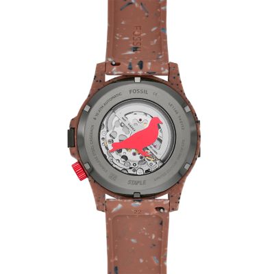 STAPLE x Fossil 限定モデル オートマティック テラコッタ シリコン