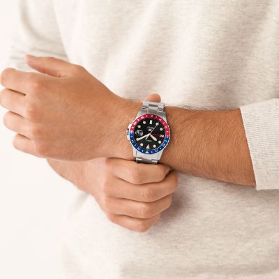 Reloj Fossil Blue acero con hora dual edición limitada