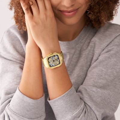 Iced out best sale fossil watch