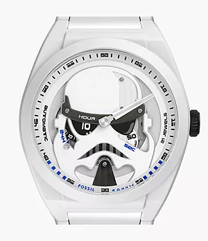 Reloj automático de Stormtrooper de Star Wars en edición limitada de acero inoxidable con revestimiento de resina