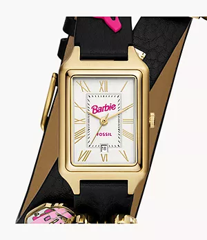 Uhr Barbie™ x Fossil 3-Zeiger-Werk Datum Limited Edition LiteHide™-Leder schwarz