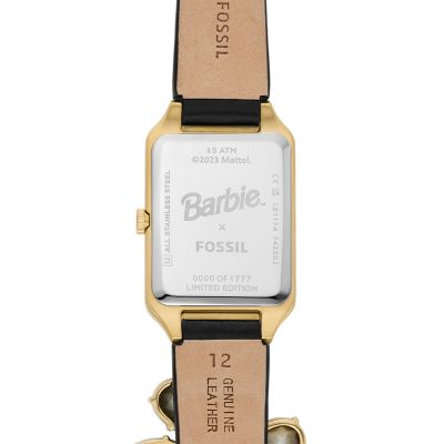 Orologio Barbie™ x Fossil in edizione limitata a tre sfere con datario e  cinturino in pelle LiteHide™ nera - LE1174 - Fossil