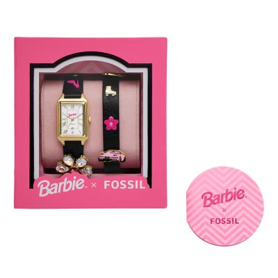 Orologio Barbie™ x Fossil in edizione limitata a tre sfere con datario e  cinturino in pelle LiteHide™ nera - LE1174 - Fossil