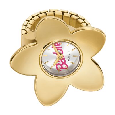 Barbie™ x Fossil Limited Edition Watch Ring Two-Hand Gold-Tone Stainless Steel