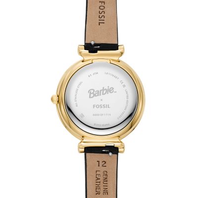 Set con orologio Barbie™ x Fossil in edizione limitata a tre sfere con  cinturino in pelle LiteHide™ nera e cinturino intercambiabile - LE1176SET -  Fossil