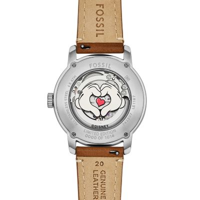 Disney Fossil Limited Edition Automatic Medium Brown Leather Watch