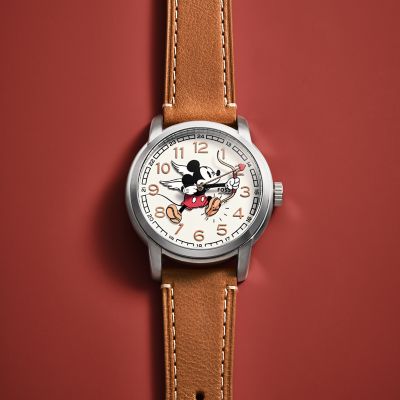 Disney Fossil Limited Edition Automatic Medium Brown Leather Watch 