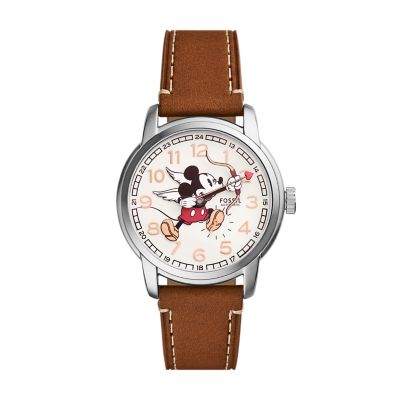 Limited Edition Uhr Disney Fossil Automatikwerk Leder mittelbraun