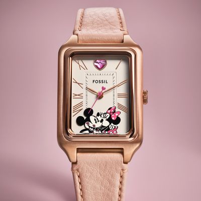 Disney Fossil Limited Edition Three-Hand Blush Leather Watch