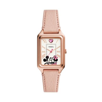 Fossil blush 2024 leather watch strap