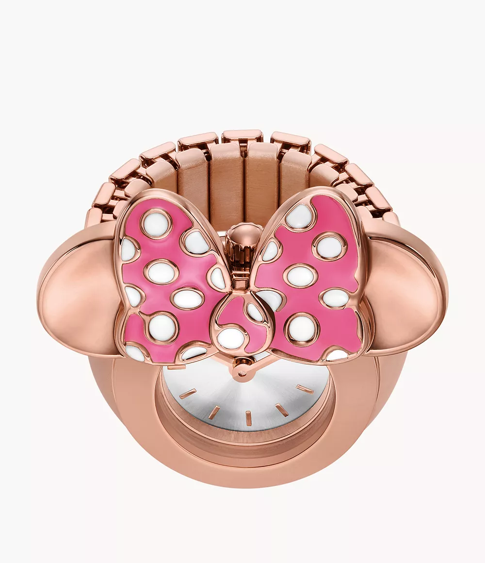 Disney Fossil Limited Edition Two-Hand Rose Gold-Tone Stainless Steel Watch Ring